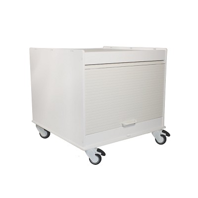 Equipment Cart White 24 x 24,  24" Height, Adjustable Shelf, Tambour Door