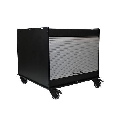 Equipment Cart Black  24 x 24, 24" Height, Adjustable Shelf, Tambour Door