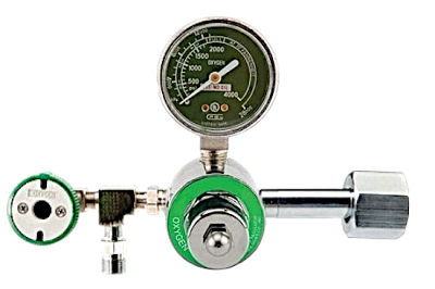 50 PSI Preset CGA 540 Oxygen Regulator (Ohmeda Coupler and DISS Auxiliary Port)