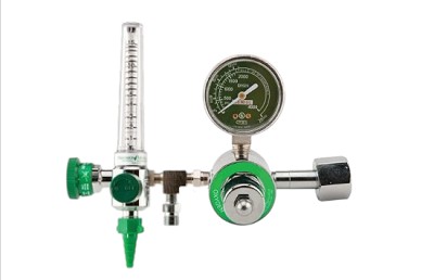 50 PSI Preset CGA 540 Oxygen Regulator (0-15 LPM Flowmeter, Ohmeda Coupler and DISS Auxiliary Port)