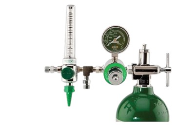 50 PSI Preset CGA 870 Oxygen Regulator (0-15 LPM Flowmeter and Dual DISS Auxiliary Ports)